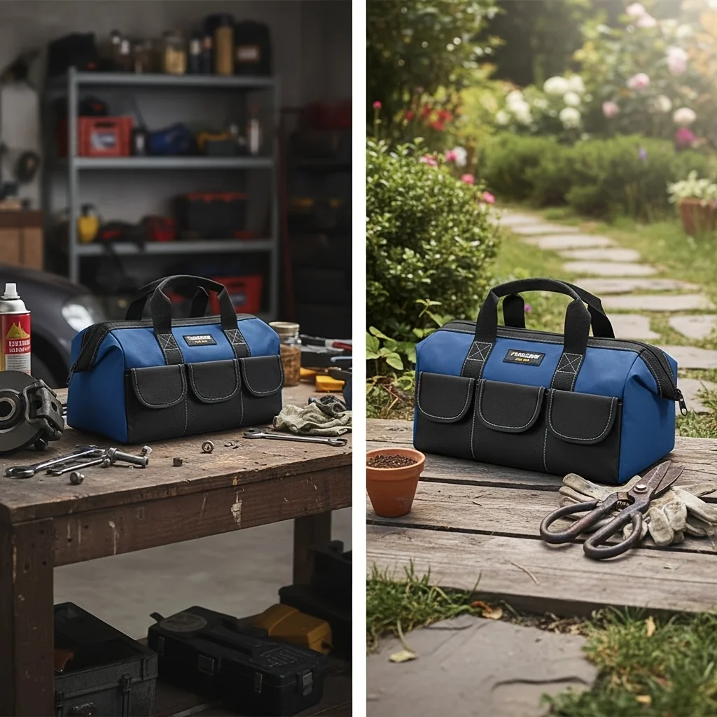 

Сумка для инструментов TKIGZNW12-14 дюймов, синяя, из материала 1680D, для столяров и электриков, прочная, портативная, для работы