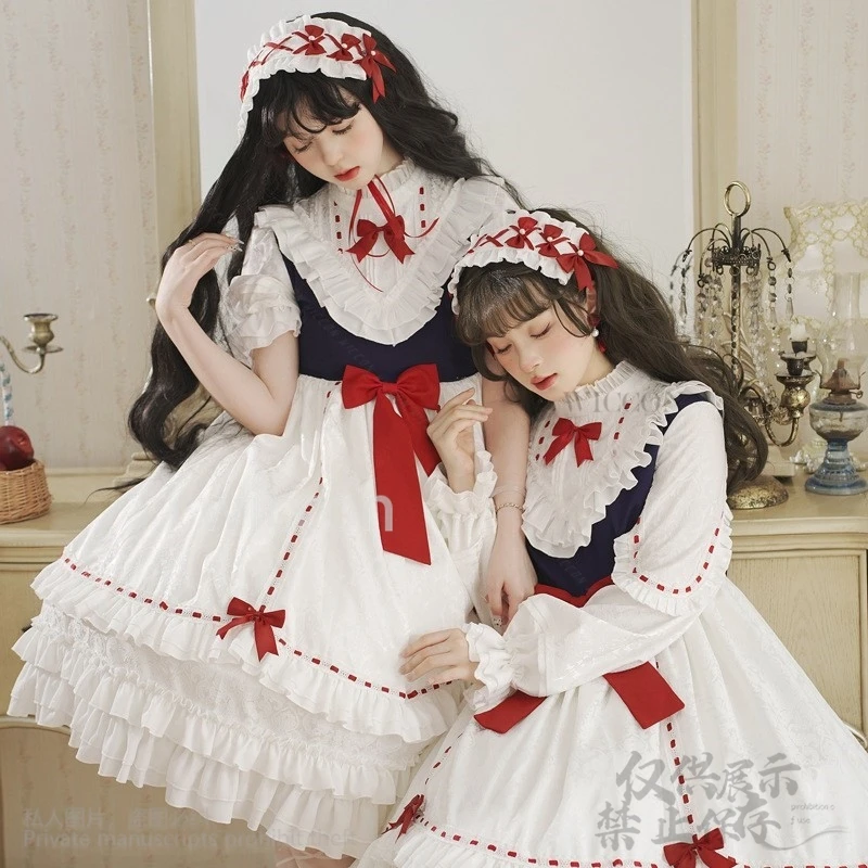 2024 Sonw Candy Lolita Christmas Cosplay Anime Kawaii Lolita Dress Uniform Princess Girl Vintage Elegant Tea Party Halloween