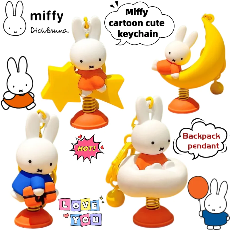 

New Miffy Cartoon Cute Animation Peripheral Keychain Holiday Gift Creative Personality Kawaii Rocking Backpack Pendant Wholesale