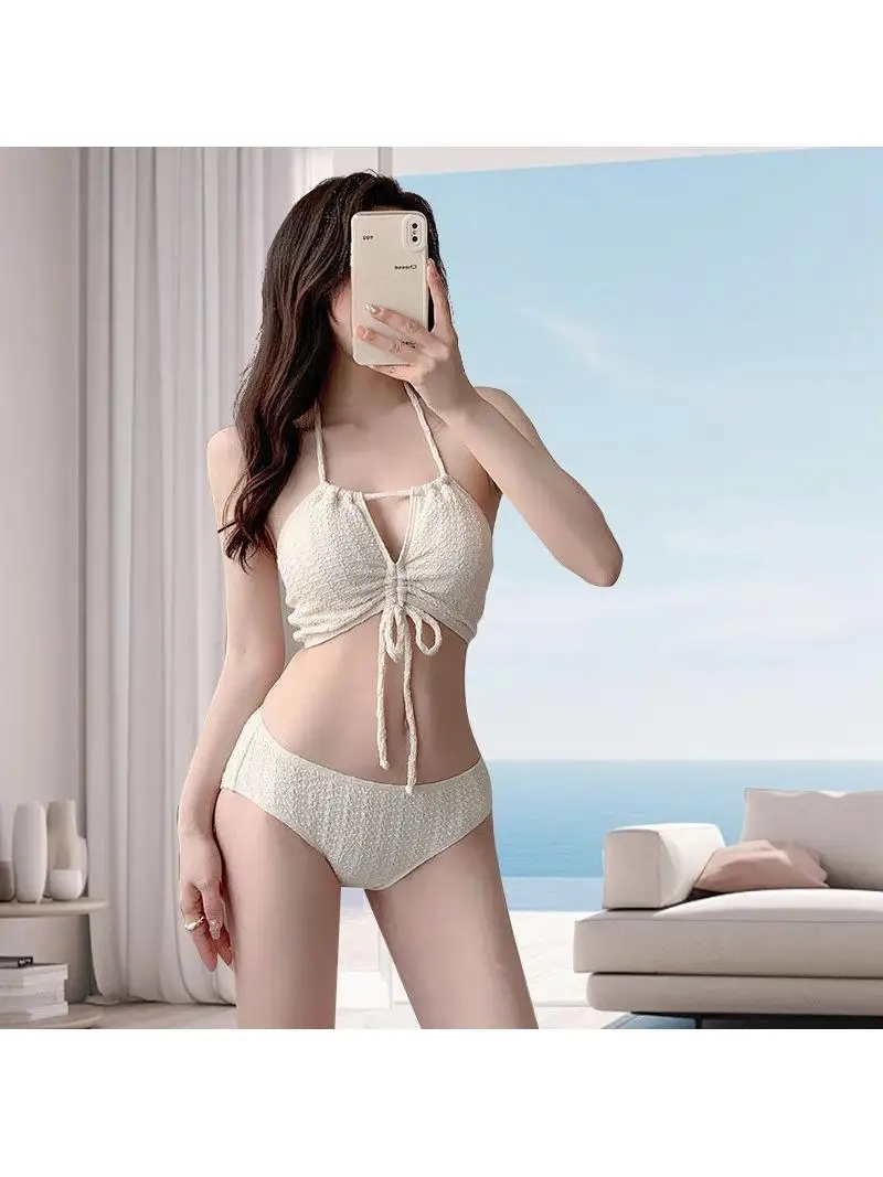 بيكيني نسائي مثير من ثلاث قطع، زي سباحة للينابيع الساخنة، تصميم نحيف مع بطانة صدر، إحساس راقي، أسلوب مشاهير الإنترنت #2