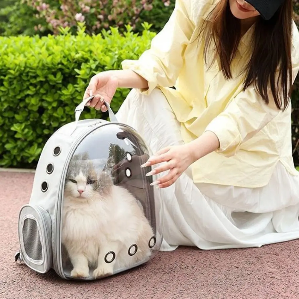 

Large Space Transparent Pet Carrying Bag Multi Functional Breathable Cat Outing Bag Portable Outdoor Use Pet Carrying Backpack