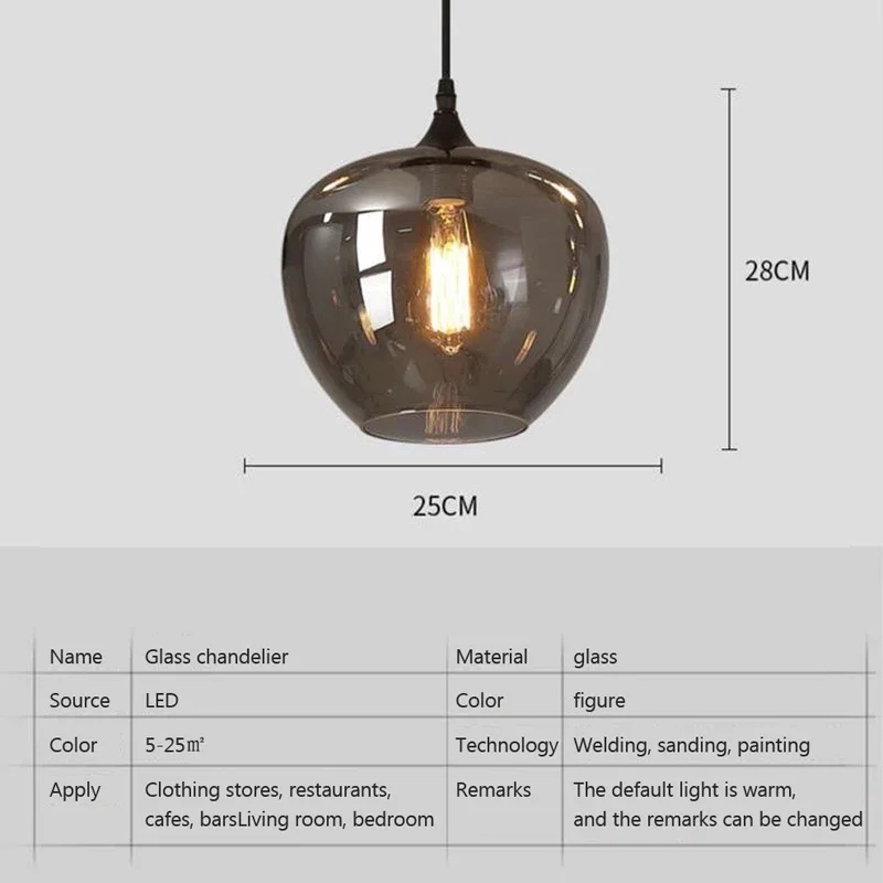 Imagem -04 - Nordic Glass Chandelier in Smoke Grey Single Multi Head Pendant Light Sala de Jantar Café Mesa Gabinete Bar Fixture