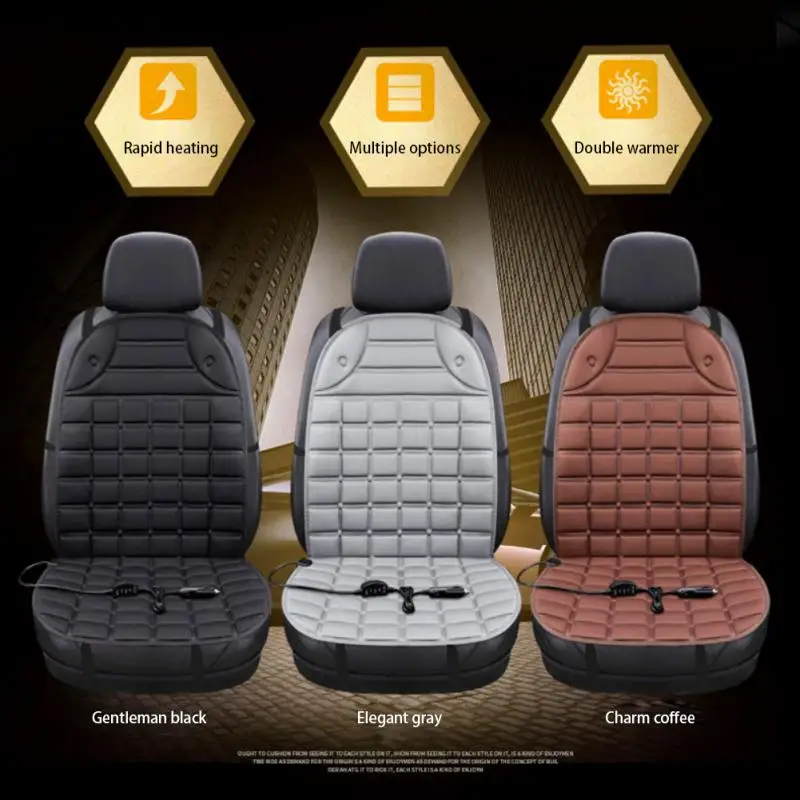 New Heated Car Seat Cushion Cloth/Flannel Car Seat Heater Winter Warmer Seat Heating Car Accessories Heating Pads Set Universal