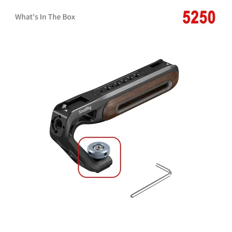 SmallRig bovenste handgreep met Cold Shoe Mount / NAVO-klem / (1/4" & 3/8") Twee-in-één lokalisatieschroef voor camerakooiopname -5250
