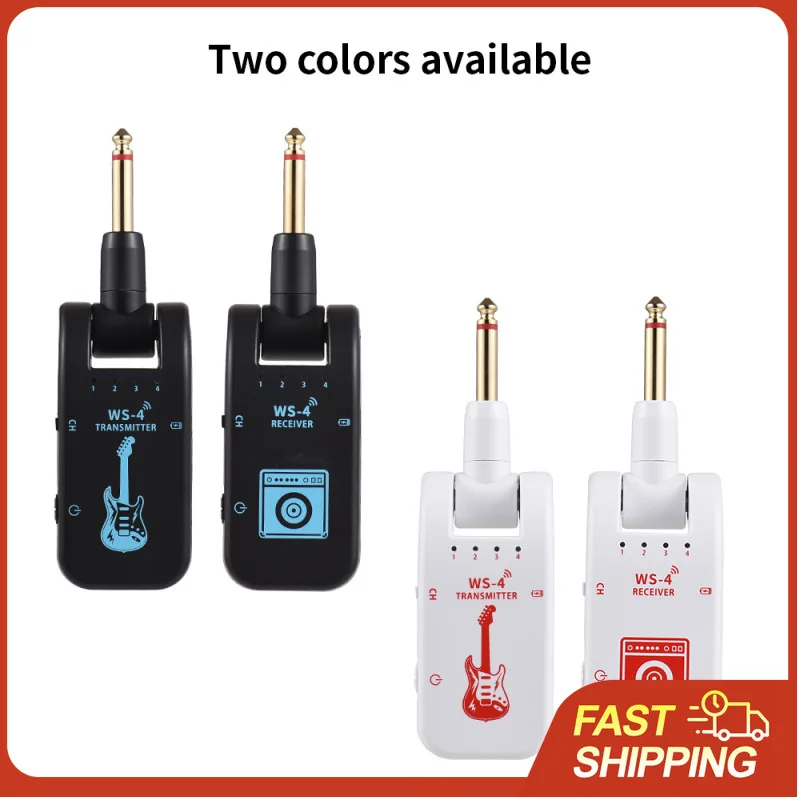 Sistema Inalámbrico para Guitarra de 2.4G, Alcance de 40m, Batería de 10 Horas, Audio de 48K/16bit, 282 °   Rotador de 8 Canales para Guitarra Eléctrica, Bajo y Piano Digital