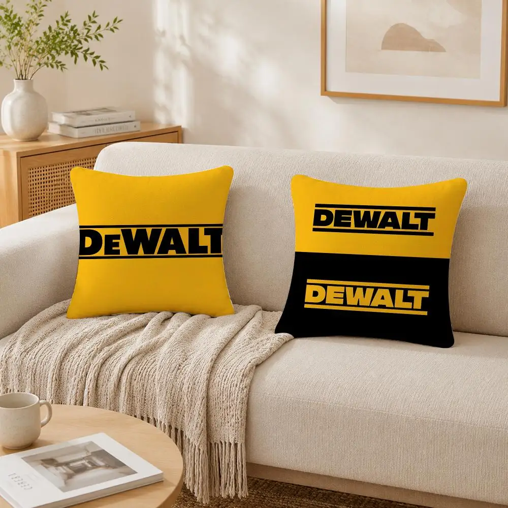 Cushion Cover Plush Decorative Pillow Case With Hidden Zipper Cutecore Room Decor For Home Simple D-Dewalts Logo