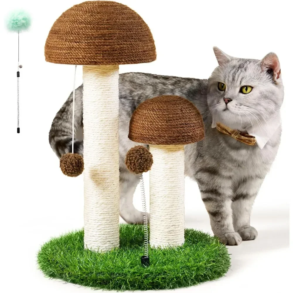 

Cat Scratching Post Mushroom Natural Sisal Board Scratcher for Kitten Health and Good Behavior, Furniture Scratch for Cats