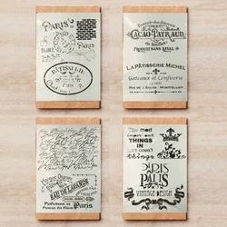Palavras francesas vintage Layering Stencils, Pintura DIY, Scrapbook Coloring, Gravando Álbum, Modelo Decoração, Paris, 29x21cm, 4 peças por lote