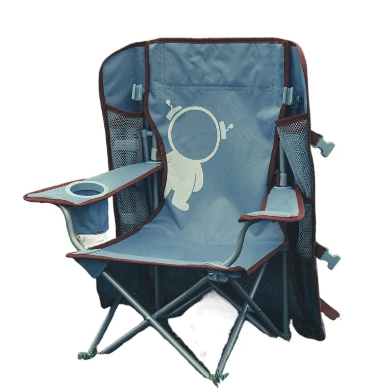 

Outdoor camping children's folding chair sunshade, portable beach moon chair, camp cartoon sunscreen sketch chair