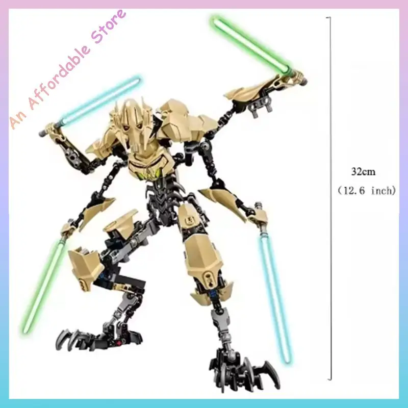 Figurka Anime Grievous z Sabre Laserem, Robot, Model do Budowania, Klocki, Prezent, 32 cm, Ksz714 éToile Jouet