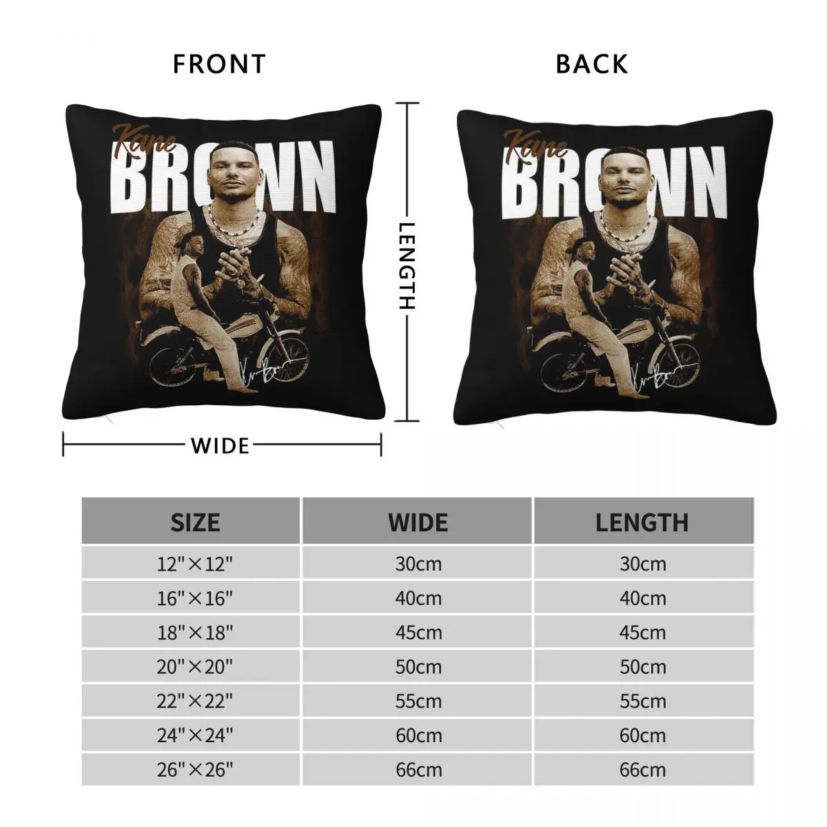 Kane Brown Ride Motorcycle Square Pillowcase Polyester Linen Velvet Creative Zip Decor Throw Pillow Case Room Cushion Cover