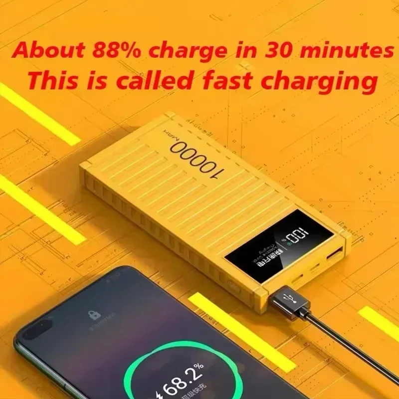 

" Power Bank 10000mAh Ultra Thin Large Capacity Lightweight Fast Charging Durable Container Mobile Power Supply2024 New