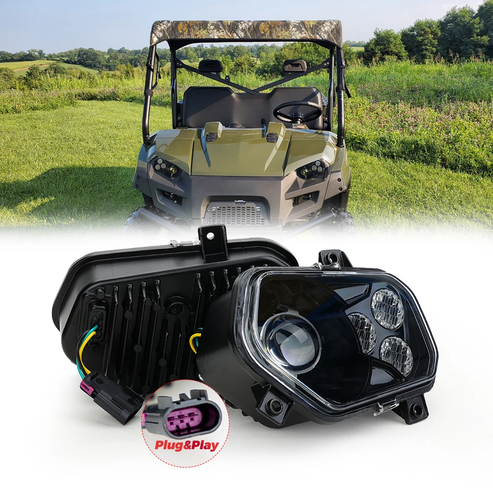 

KEMIMOTO Black Front Head Lamps Compatible with Polaris Ranger 570 Full Size 2016-2024 LED Headlights Assembly with Angel Eye