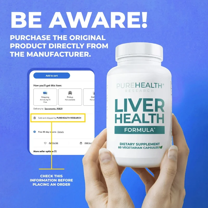 PureHealth Research Liver Health, A Liver Cleanse with Milk Thistle, Curcumin and Dandelion To Help Detoxify The Liver