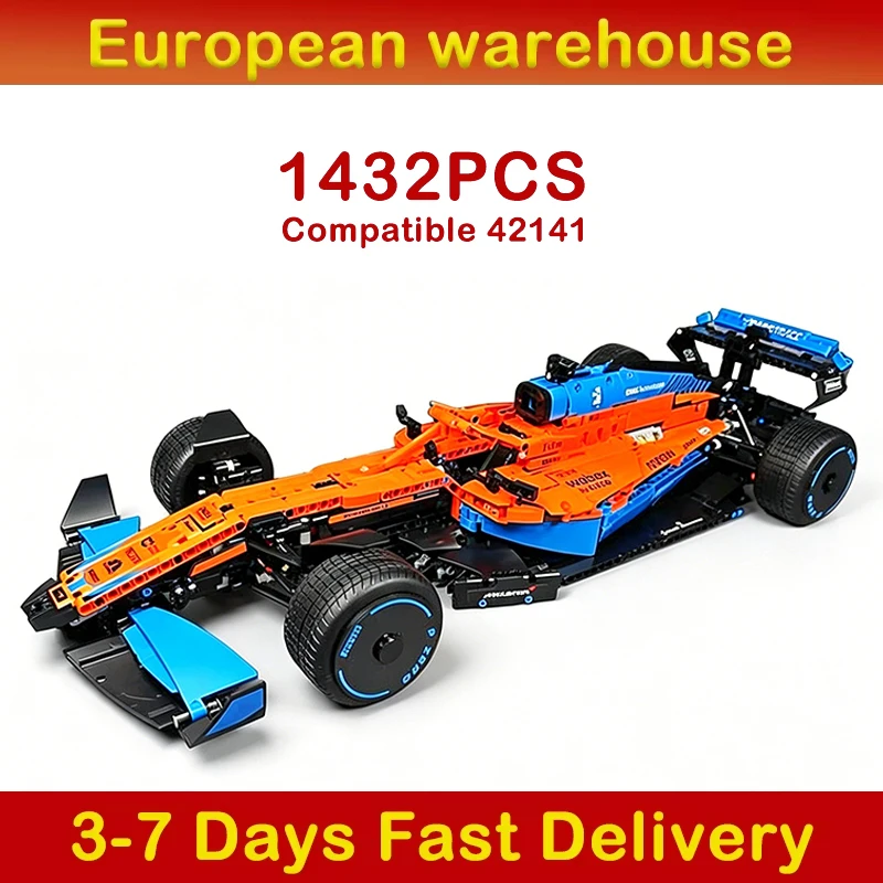1432 pièces de blocs de construction DIY de voiture de course de Formule 1, modèle de voiture jouet à l'échelle 1:14, briques de construction pour adultes et enfants, cadeaux de festival, compatible