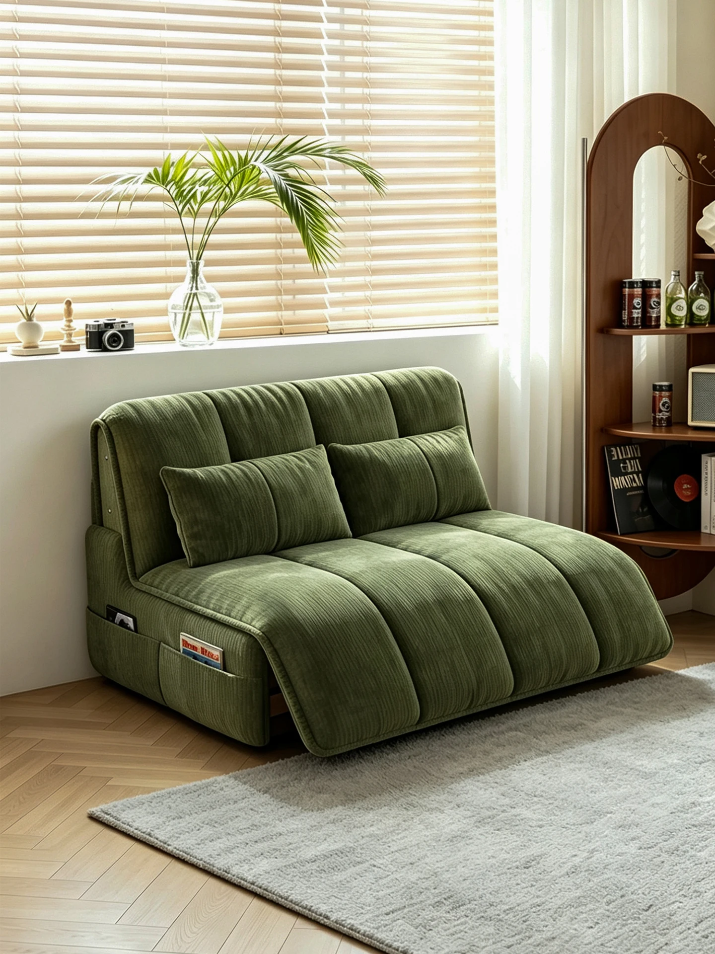 removable and washable electric sofa bed, folding dual-purpose living room balcony sofa, small retractable sofa bed
