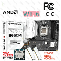 MAXSUN Terminator B650M Motherboard Set AMD CPU AM5 Ryzen 7 7700 With 2*16GB 6000Mhz DDR5 Ram Support Bluetooth 5.2 SATA3.0