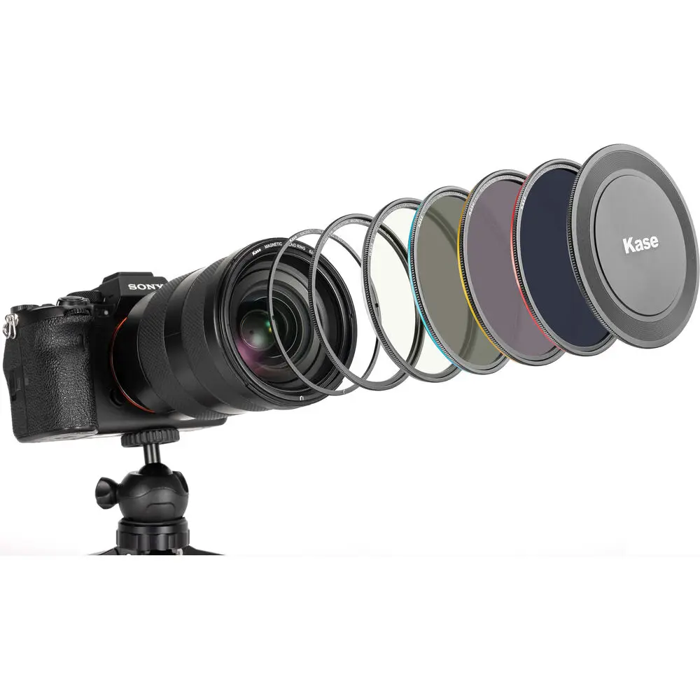 

Kase KW Revolution Professional ND Kit (CPL/ND8/ND64/ND1000/adapter ring/filter bag/front lens cap) 112mm