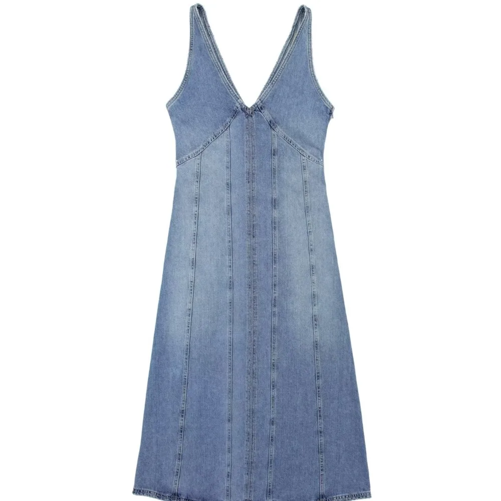 

Summer new women's tank top V-neck dress casual denim dress