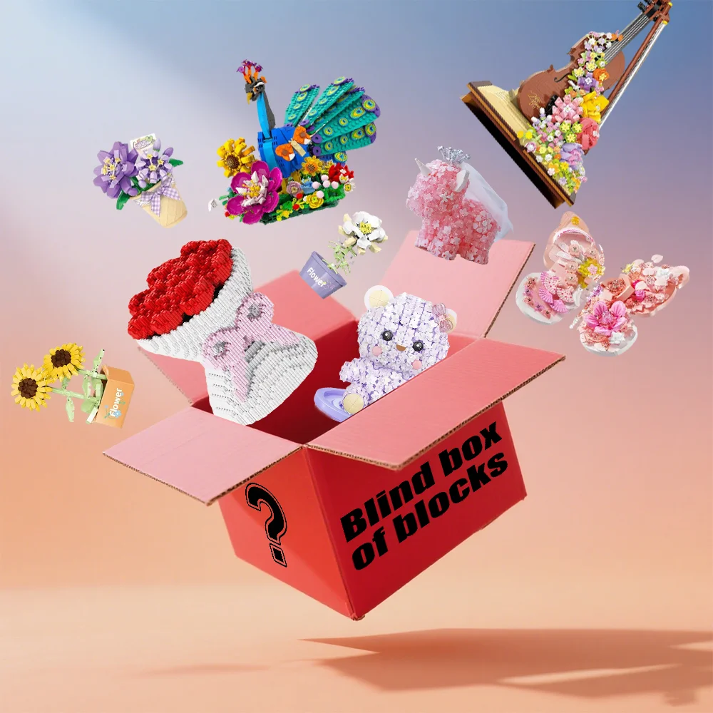 Caixas cegas de blocos de construção aleatórias desbloquem experiências de montagem desconhecidas e portam pequenas surpresas de montagem