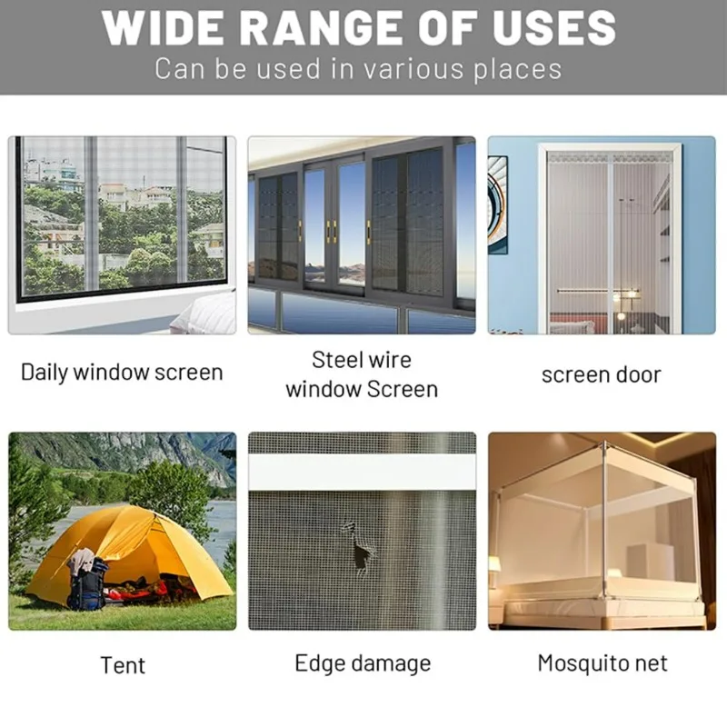 2/20 متر نافذة ناموسية شريط لاصق ثقوب مكسورة إصلاحات ذاتية اللصق إصلاح التصحيح مكافحة الحشرات يطير شبكة الشريط التصحيح المنزلية