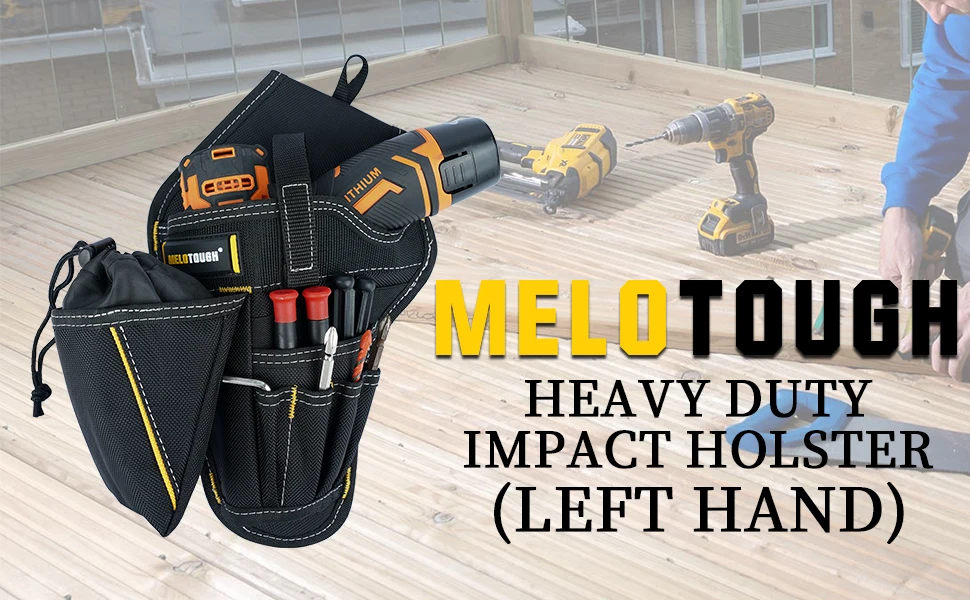 Bohrerholster Schlagschrauberholster mit Bitbeutel Heavy Duty Schlagholster für Werkzeuggürtel – Detail 1