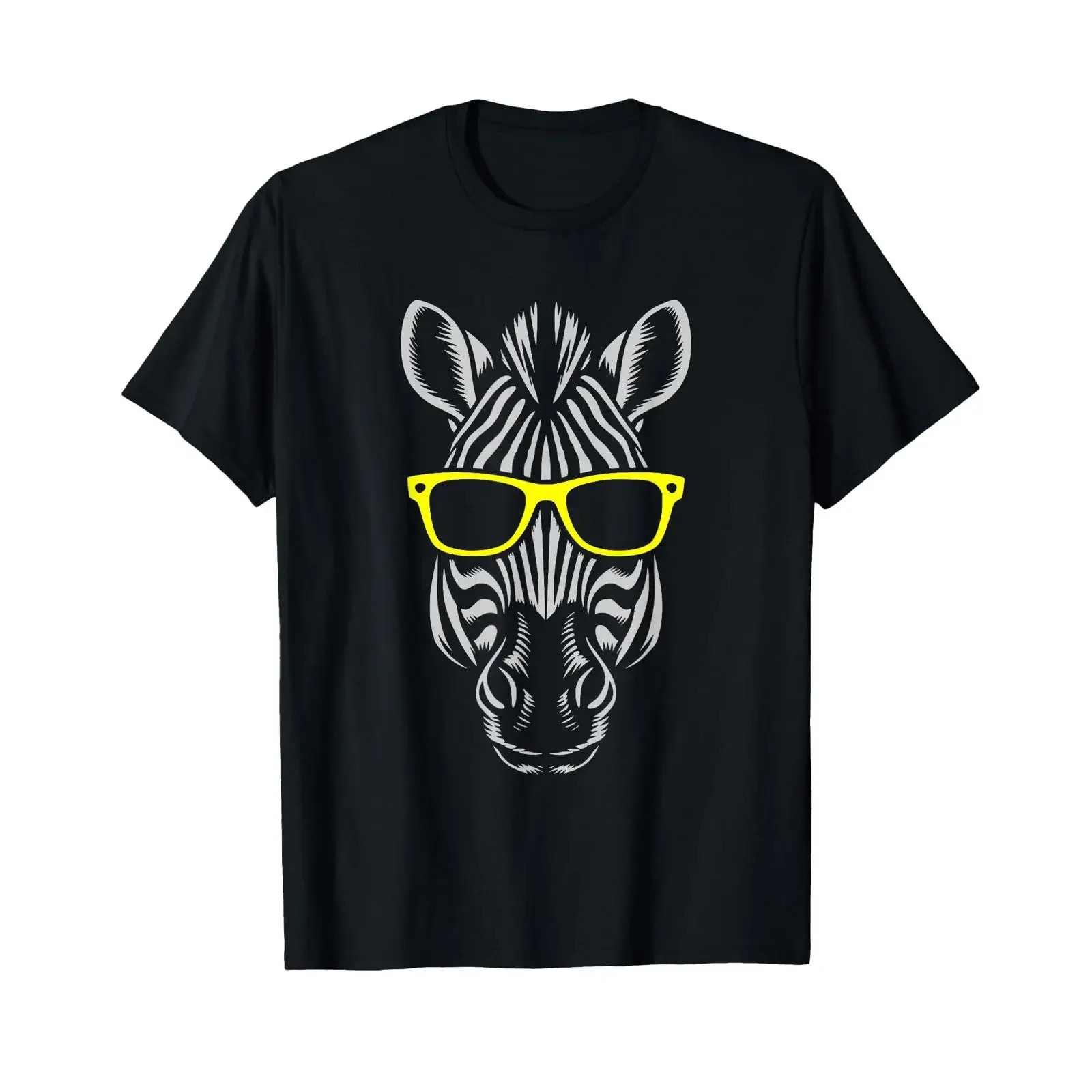 Cool Zebra Head with Yellow Sunglasses T Shirt vintage Washed Stretched graphic Stylish Comfortable Breathable Unisex