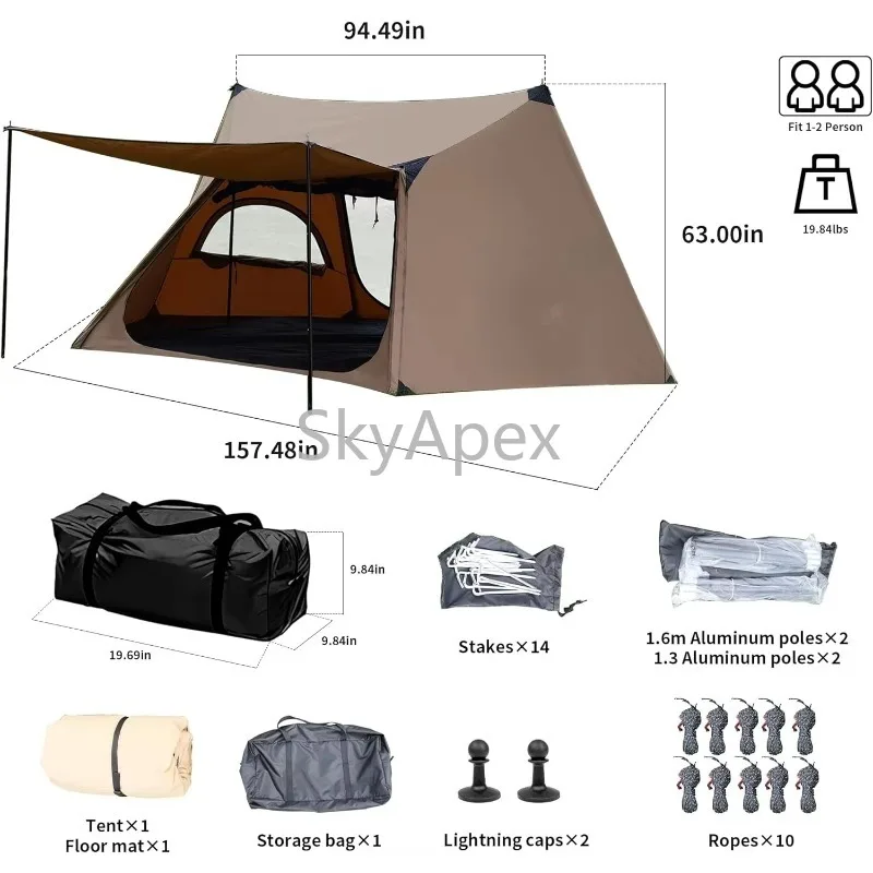 Waterproof UV Resistant Windproof  Portable Easy Setup Camping Tent 1 2 Person Family Camping Hiking Outdoor Travel Beach Picnic