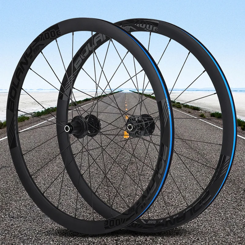 Колесная пара для шоссейного велосипеда BOLANY 700C, глубина 40 мм, втулка 120-клик, дисковый тормоз, сквозной ось для шин 700x23-38C, аксессуары для велосипеда с водителями HG Колесная пара для шоссейного велосипеда BOLANY 700C, глубина 40 мм, втулка 120-клик, дисковый тормоз, сквозной ось для шин 700x23-38C, аксессуары для велосипеда с водителями HG