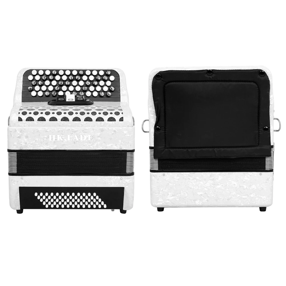 HK.LADE AH-250 Bayan Accordion 62 Keys 60 Bass Multiple-voice Accordion with Bag Keyboard Instrument for Grading Performance