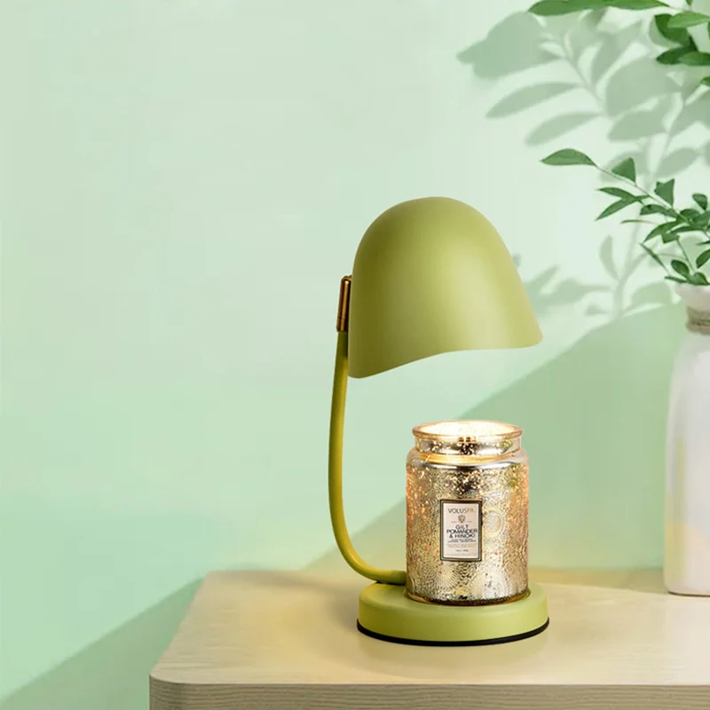 달걀 껍질 그늘 열 조명 아로마 디밍 침대 옆 촛불 따뜻한 디밍이 가능한 램프 금속 왁스 용융 따뜻한 전구 2개 포함