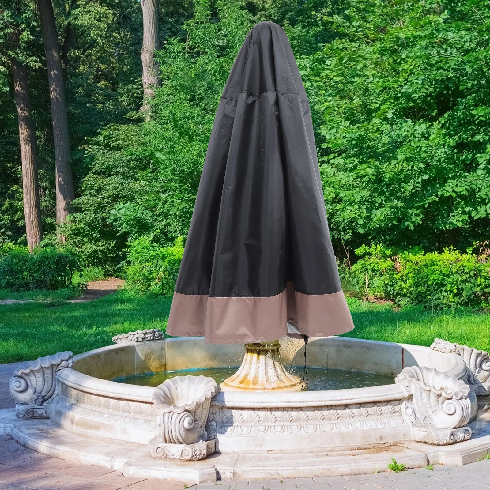 

Waterproof Bird Bath Cover Outdoor Garden Fountain Covers Round Weather Resistant Polyester Dust Snow UV for Statues