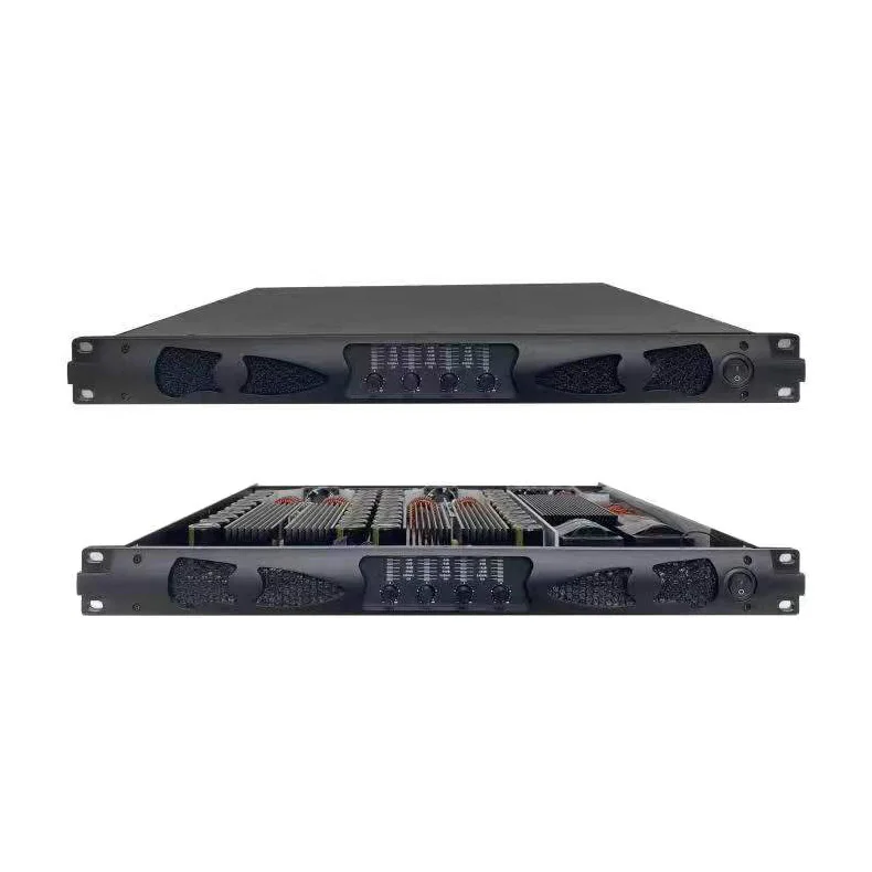 Professional 4-Channel 1U Size 350W Class D Audio Power Amplifier with Wide Working Voltage Metal Shell