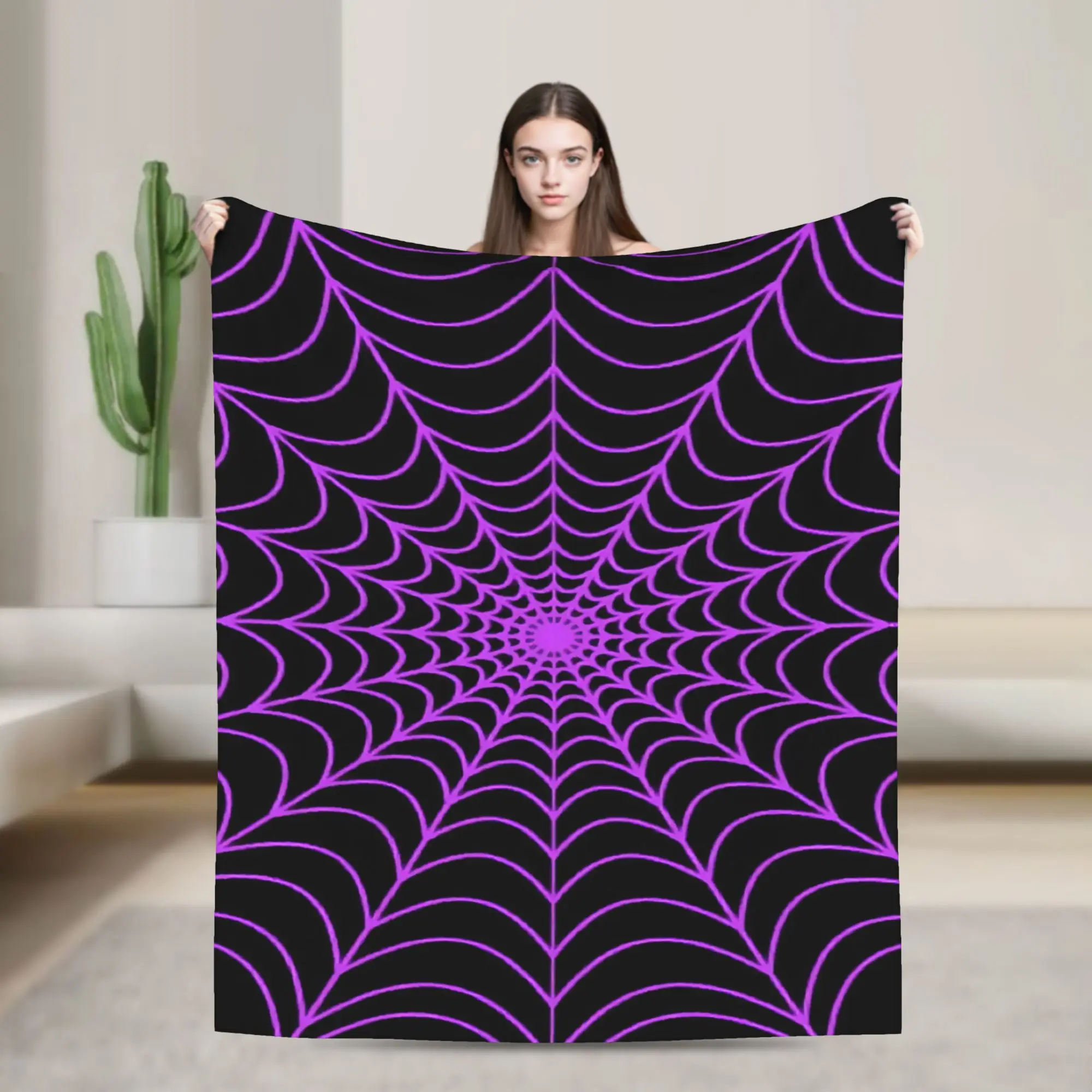 Multi‑Color Spider Web Warm Soft Blankets  Picnic Plush Bedding Throws Pattern Bedroom Flannel Bedspread Sofa Bed Cover