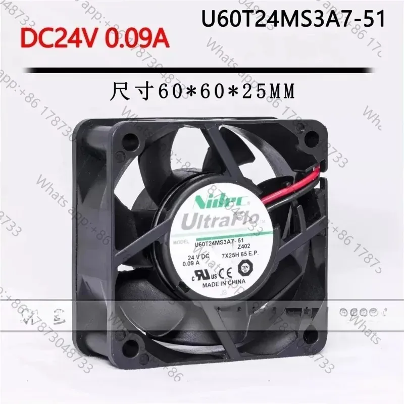 Tool PartsNew original U60T24MS7A7-51 6025 24V 0.09A copier mute inverter cooling fan