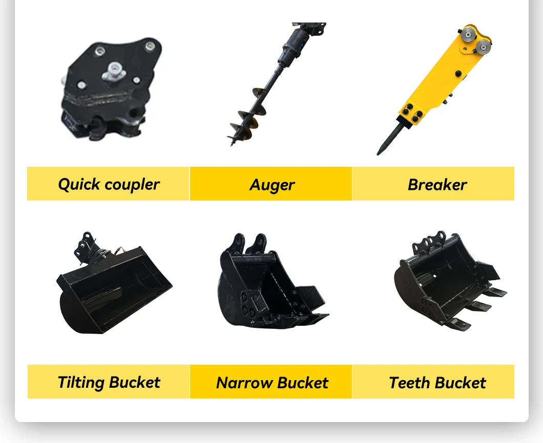 Schnelle Lieferung 1,2t Mini-Bagger, kundenspezifischer Großhandel, EPA Euro 5 Motor, kleiner Bagger, multifunktionaler Mini-Bagger, Preis – Detail 9