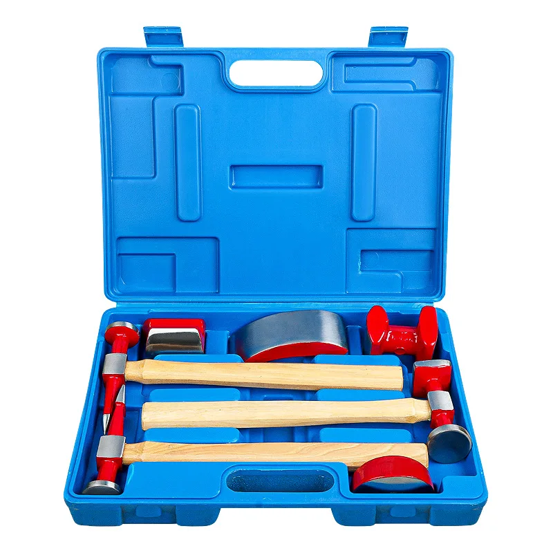 

7 Pieces/set Dent Repair Hammer Automotive Sheet Metal Repair Tools Handles Beating Hammers Pad Iron Block Top Iron Hammer