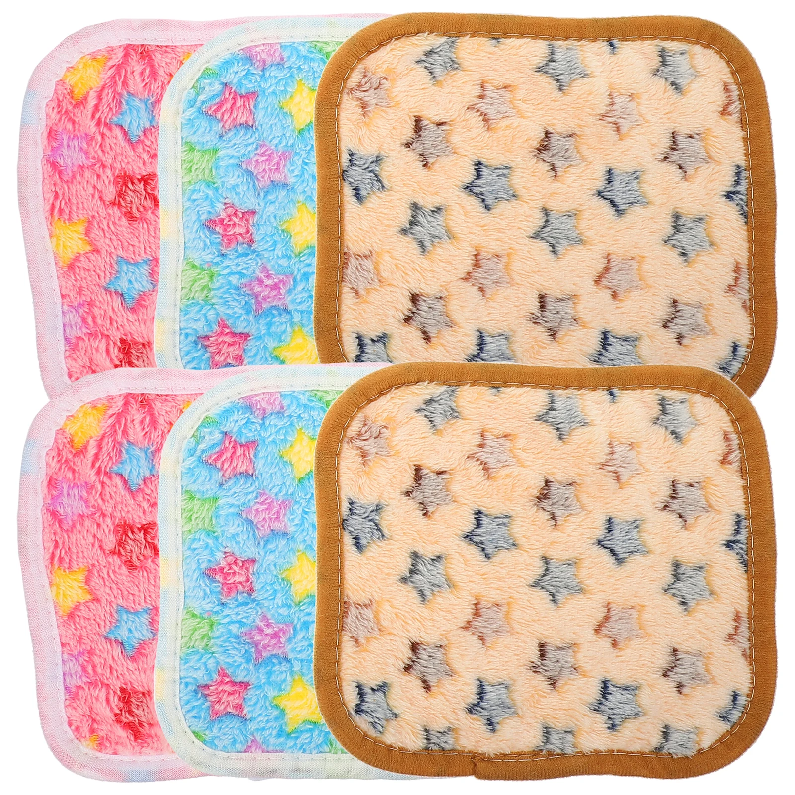 

6Pcs Pet Blanket Coral Fleece Small Animal Mat Warm Cage Liner Guinea Pig Tray Hamster Nest Comfortable Accessories