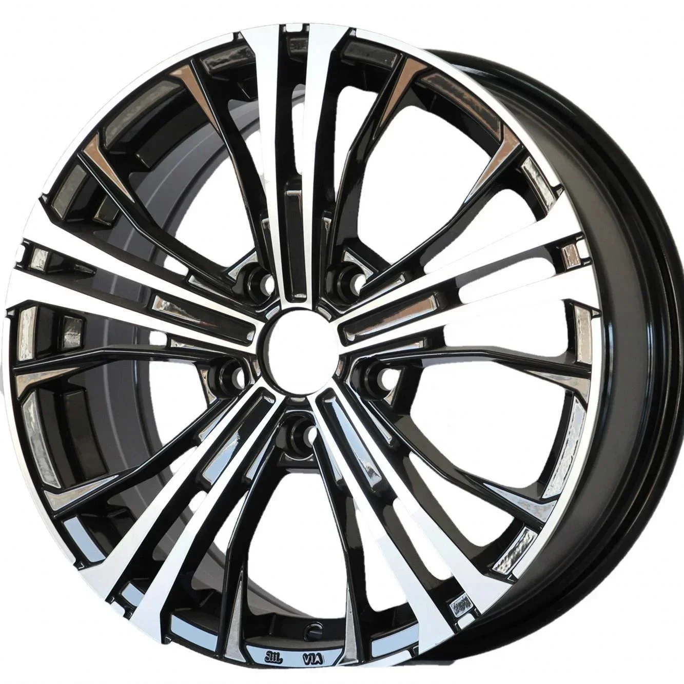 Flrocky [Black Machined Face] 16 Inch 4*98 4*100 5*100/105/108/110/112/114.3 Passenger Car Alloy Wheel Rims High Quality