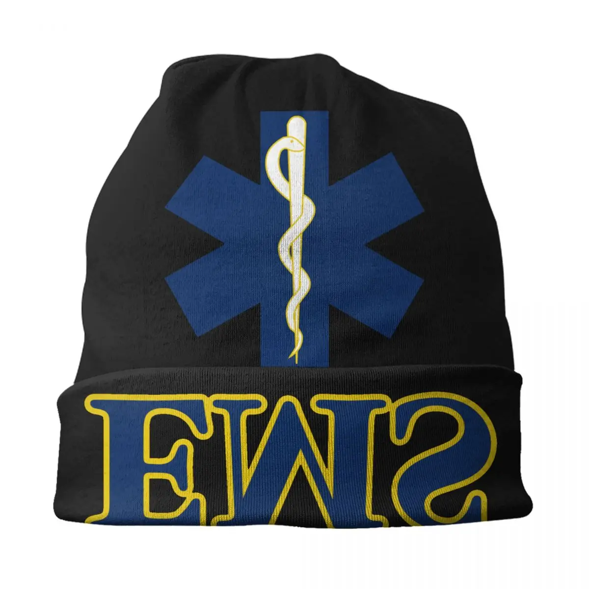 Star Of Life Ambulance Medical EMT Heartbeat Logo Beanie Cap Bonnet Femme Knitted Hats Hip Hop Outdoor Skullies Beanies Caps