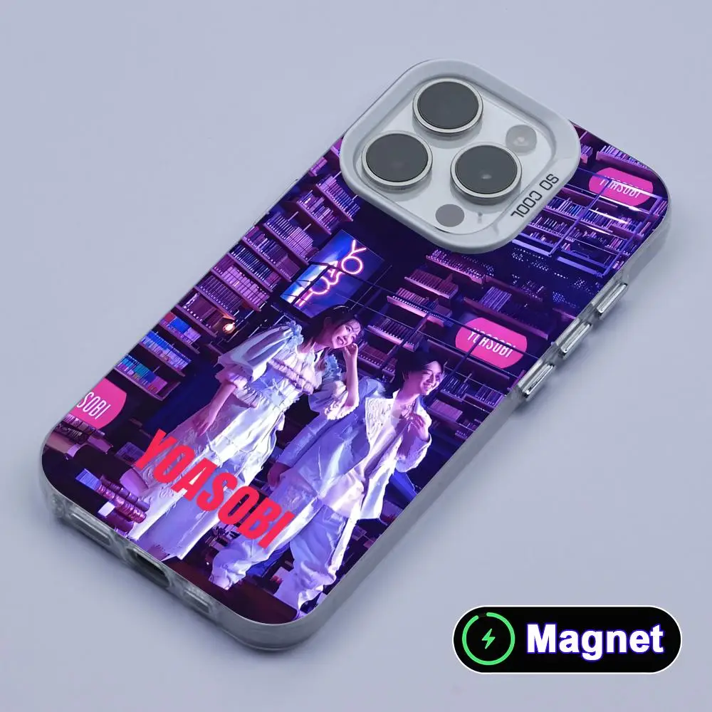 Fashion YOASOBI Phone Case for iPhone 17 16 15 14 13 12 11 X XR XS Air Pro Max Plus Colorful Silver Magnet Cover