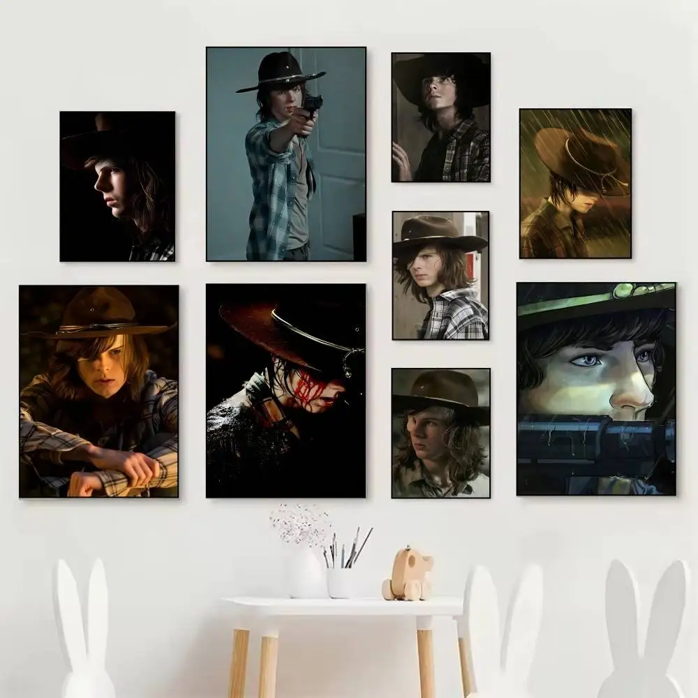 Carl Grimes Classic W-Walking D-Dead Posters Fancy Wall Sticker for Living Room Bar Decoration Wall Decor