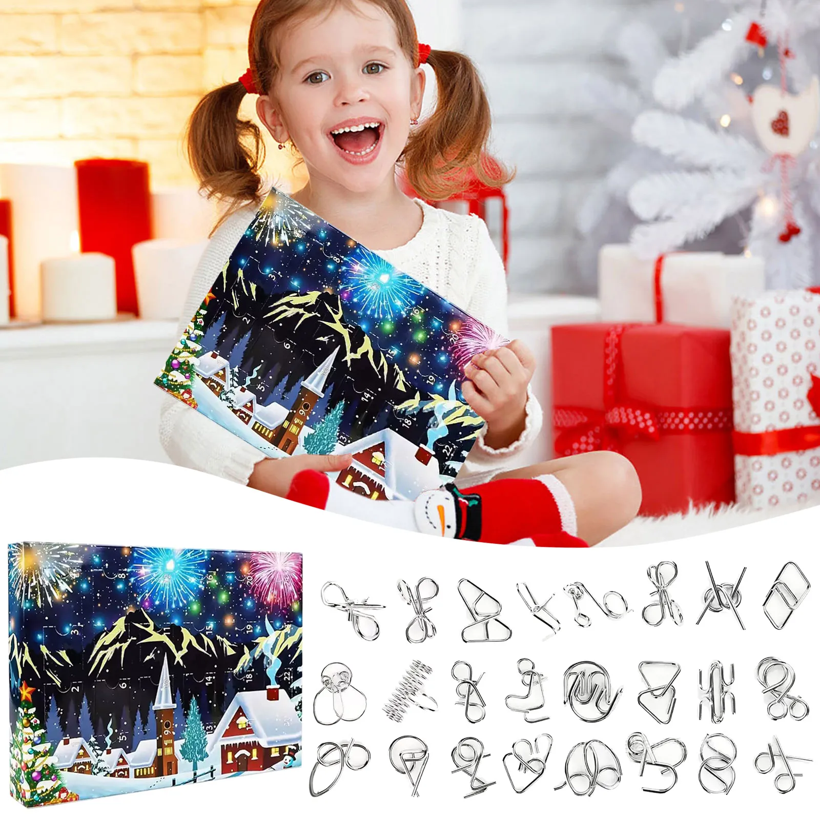 أوتار خفيفة تعمل بالبطارية مع مؤقت لتقويم وصول العطلة، ألغاز معدنية، لعبة ألغاز مفاجئة، مؤقت طبخ ميكانيكي #5