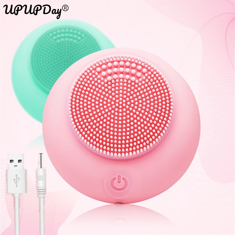 USB Facial Cleansing Brush Electric Face Cleaner Deep Pore Skin Care Massager Silicone Waterproof Beauty Machine Sonic Vibration