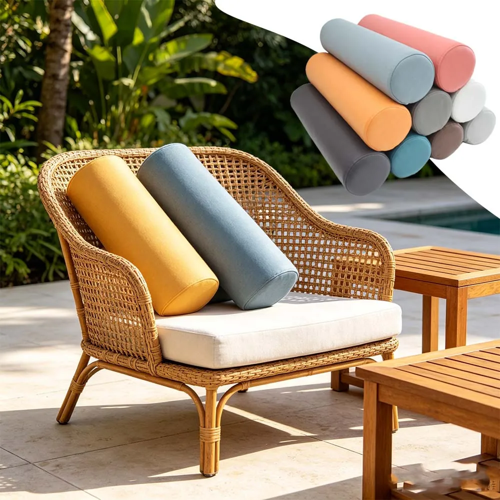 Ergonomic Cylindrical Lumbar Pillow Pain Relief Soft Bolster Cushion Neck Support Car Head Rest Pillow for Office Chair Back Pad