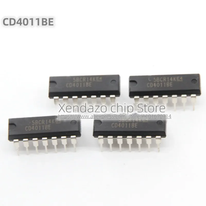 10pcs/lot CD4011BE CD4011 DIP14 package Four way 2-input NAND logic chip