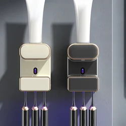 Automatic Toothpaste Dispenser Wall Mounted Electric Toothpaste Dispenser USB Charging Toothbrush Holder for Home Disinfection