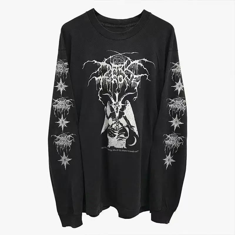 

Y2k Harajuku винтажные черные футболки с надписью аниме графический принт футболка большого размера хлопковая модная уличная футболка унисекс