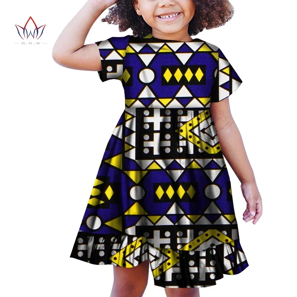 Summer Children Short Sleeves Dresses Traditional African Clothing Riche girl Kids Clothes Girls Dresses WYT310