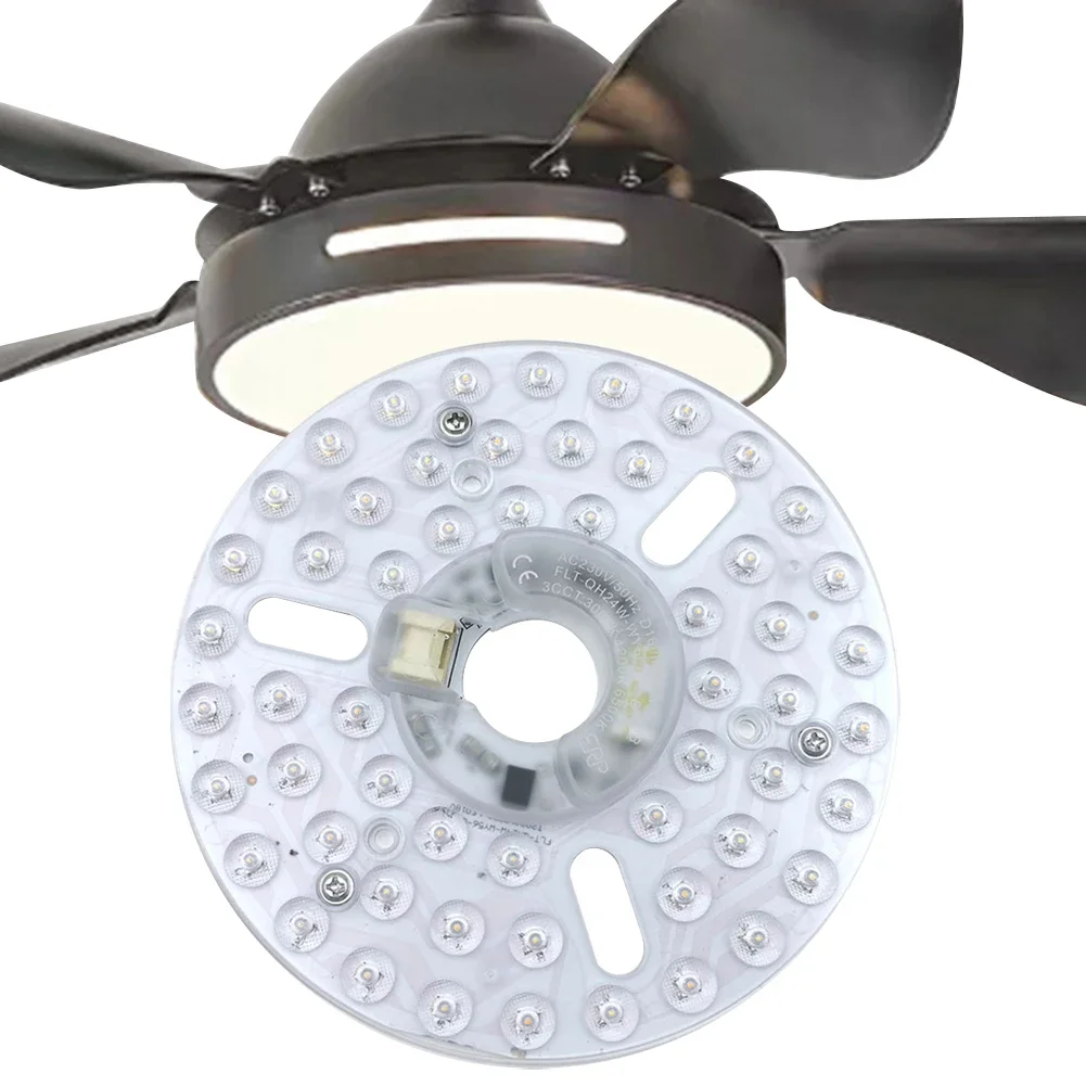 3.9/4.9/6.2 Inch 15/18/24W Ceiling Fan Light Retrofit Kit Dimmable Ceiling Fan Light Replacement Panel Pendant Light Round Panel
